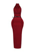 Nuit Allure Halter Maxi Dress